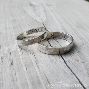 Hidden Message Ring - Hammered Texture