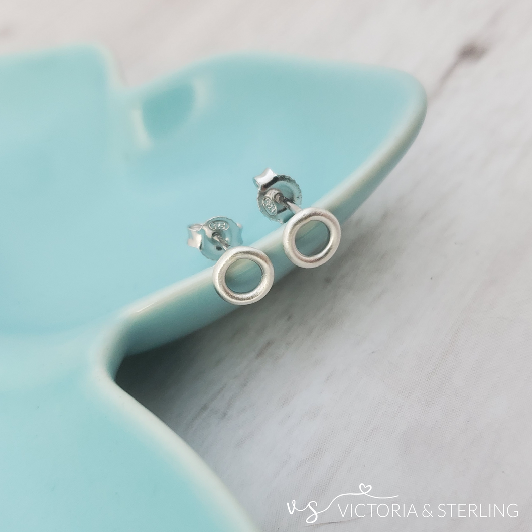 Sterling Silver Open Circle Earrings